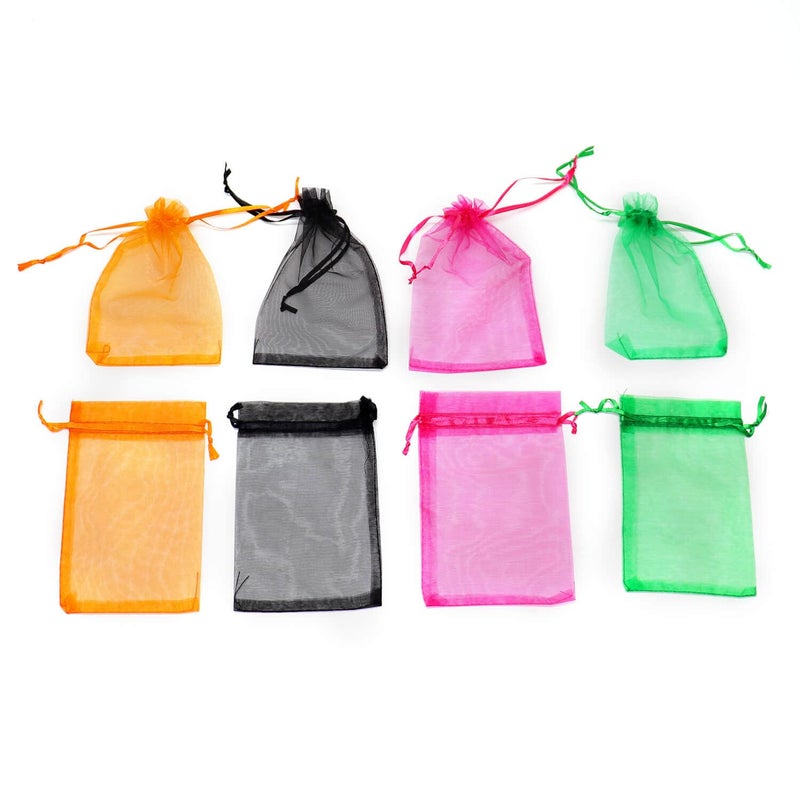 Bezall 50Pcs Organza Bags 3x4 Inches, Assorted Color Mesh Drawstring Wedding Favor Bags Jewelry Gift Christmas Candy Pouches - Image 3